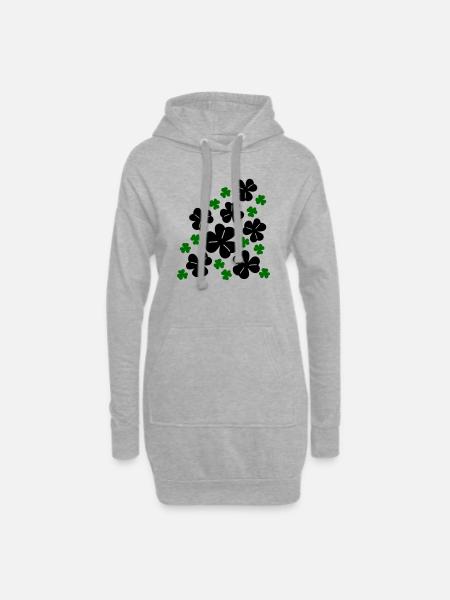 Kleeblätter - Hoodie-Kleid - Grau meliert