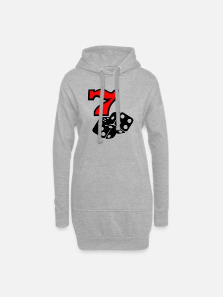 luckyseven - Sweat-shirt à capuche long Femme - gris chiné