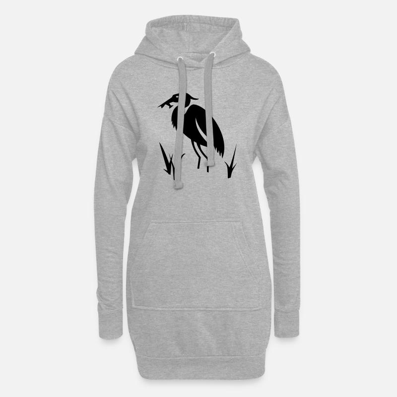 Reiher - Hoodie-Kleid - Grau meliert