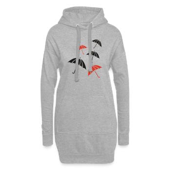 Pluie parapluie - Sweat-shirt à capuche long Femme - gris chiné - Devant