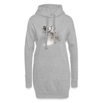 les chauves-souris - Sweat-shirt à capuche long Femme - gris chiné - Devant