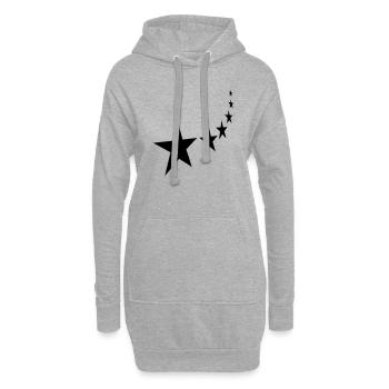 étoile filante - Sweat-shirt à capuche long Femme - gris chiné - Devant