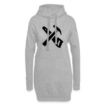 outils - Sweat-shirt à capuche long Femme - gris chiné - Devant