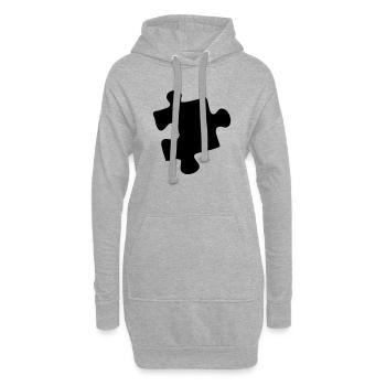 puzzle - Hoodie-Kleid - Grau meliert - Vorne
