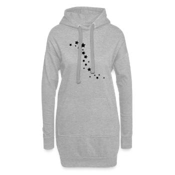Sterne - Hoodie-Kleid - Grau meliert - Vorne