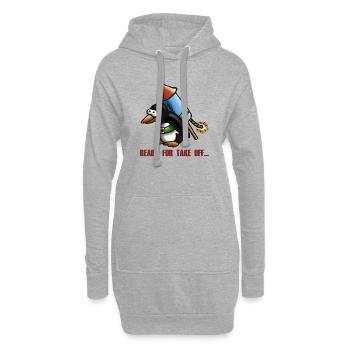 rocket_pinguin_e - Hoodie-Kleid - Grau meliert - Vorne