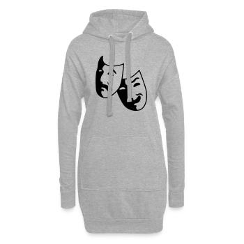 Theater - Maske - Schauspieler - Hoodie-Kleid - Grau meliert - Vorne
