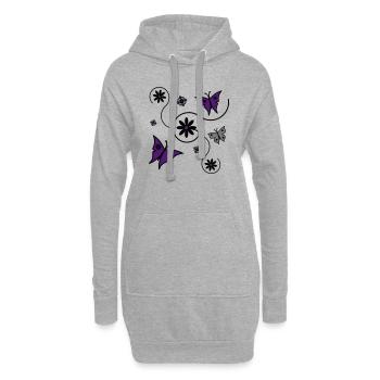 Schmetterling Frühling - Hoodie-Kleid - Grau meliert - Vorne