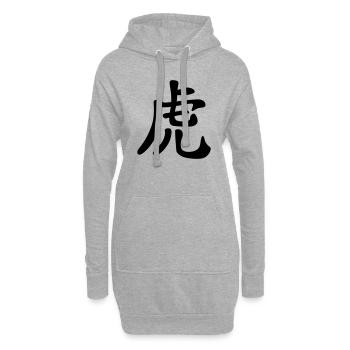 chinese_sign_tiger_1c - Sweat-shirt à capuche long Femme - gris chiné - Devant