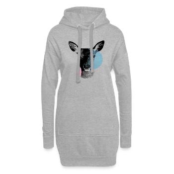 LA BICHE - Sweat-shirt à capuche long Femme - gris chiné - Devant
