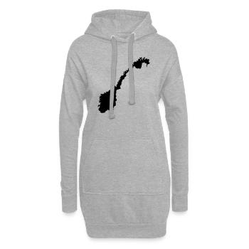 norway map - Hoodie-Kleid - Grau meliert - Vorne