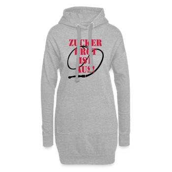 30 Zuckerbrot ist aus! Peitsche Spruch - Hoodie-Kleid - Grau meliert - Vorne