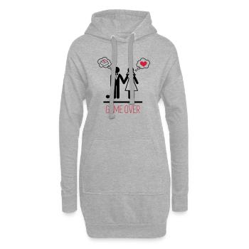 game over 3 - 2 - Sweat-shirt à capuche long Femme - gris chiné - Devant