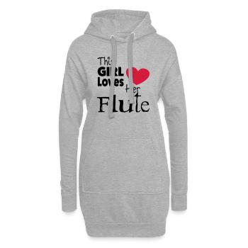 This Girl Loves Her Flute - Hoodie-Kleid - Grau meliert - Vorne