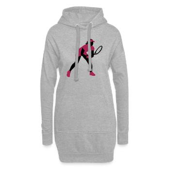 tennis_female_2c - Hoodie-Kleid - Grau meliert - Vorne
