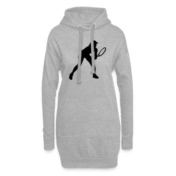 tennis_female_1c - Hoodie Dress - heather grey - Front