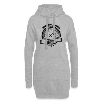 Diskussion zwecklos. Ich bin Schütze - Hoodie-Kleid - Grau meliert - Vorne