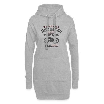 Wisconsin Hot Bikes - Sweat-shirt à capuche long Femme - gris chiné - Devant