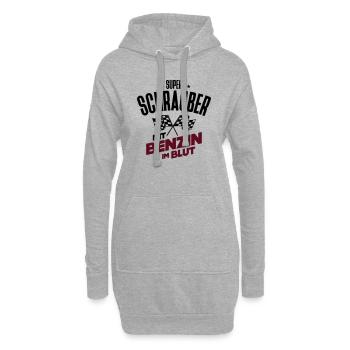 Super Schrauber - Mit Benzin im Blut - Hoodie-Kleid - Grau meliert - Vorne