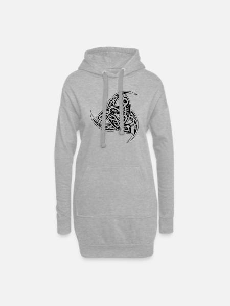 Odins Horn - Hoodie-Kleid - Grau meliert
