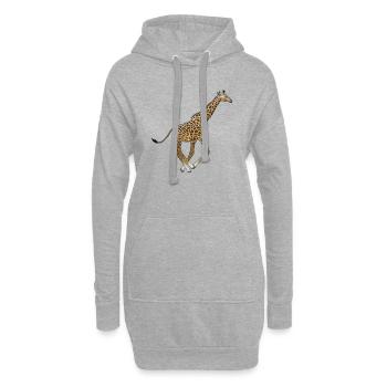Giraffe rennt - Hoodie-Kleid - Grau meliert - Vorne