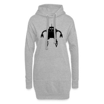 flying robot - Sweat-shirt à capuche long Femme - gris chiné - Devant