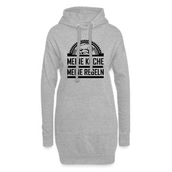 Meine Küche meine Regeln - Hoodie-Kleid - Grau meliert - Vorne