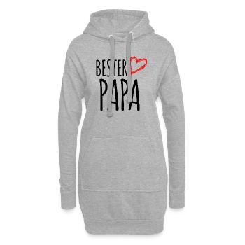 bester Papa - Hoodie-Kleid - Grau meliert - Vorne