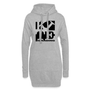 kite Homage to robert Indiana boarding noir - Sweat-shirt à capuche long Femme - gris chiné - Devant