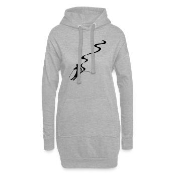 Powdern - Sweat-shirt à capuche long Femme - gris chiné - Devant