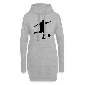 fussballer - Sweat-shirt à capuche long Femme - gris chiné - Devant