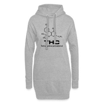THC Cannabis Gras Legalize it Marihuana Haschisch - Hoodie-Kleid - Grau meliert - Vorne
