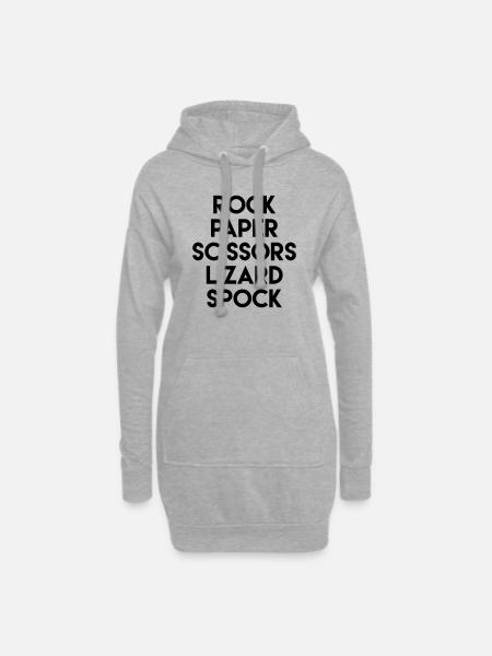 Rock paper scissors lizard - Hoodie-Kleid - Grau meliert