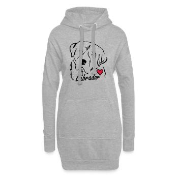 Labrador ❤ - Hoodie-Kleid - Grau meliert - Vorne