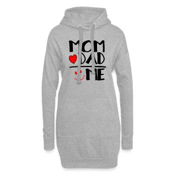 Mom + Dad = Me - Hoodie-Kleid - Grau meliert - Vorne
