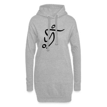 billes - Sweat-shirt à capuche long Femme - gris chiné - Devant