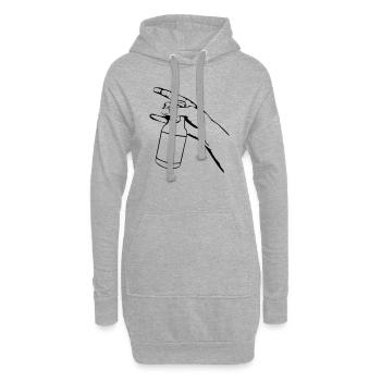 Heavy Metal Bier - Hoodie-Kleid - Grau meliert - Vorne
