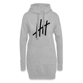 5 lignes / / 5 fois / / Anniversaire / / cadeau - Sweat-shirt à capuche long Femme - gris chiné - Devant