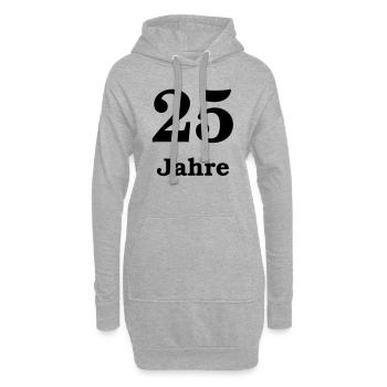 25 . Geburtstag - Hoodie-Kleid - Grau meliert - Vorne