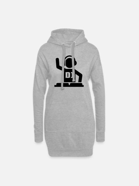 DJ - Hoodie-Kleid - Grau meliert