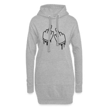 Fuck Off - Sweat-shirt à capuche long Femme - gris chiné - Devant
