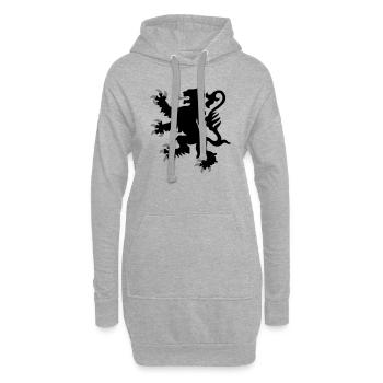 lions des flandres chtis flamand - Sweat-shirt à capuche long Femme - gris chiné - Devant