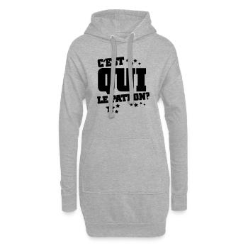 C'est qui le patron? - Sweat-shirt à capuche long Femme - gris chiné - Devant