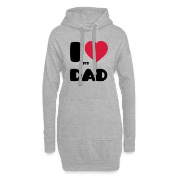 I Love my Dad - Hoodie Dress - heather grey - Front