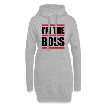 I'm The Boss Lines Logo - Sweat-shirt à capuche long Femme - gris chiné - Devant