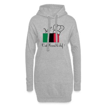 Nonna le chef - Sweat-shirt à capuche long Femme - gris chiné - Devant