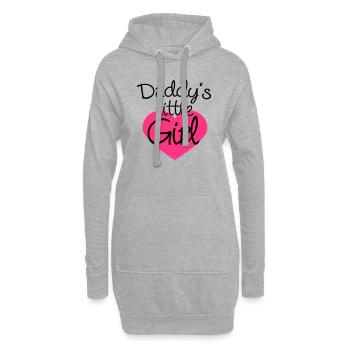 Daddys Little Girl Heart Logo - Hoodie-Kleid - Grau meliert - Vorne