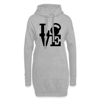 Kettlebell Love - Hoodie-Kleid - Grau meliert - Vorne
