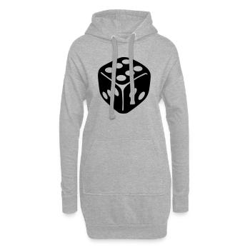 Würfel - Hoodie-Kleid - Grau meliert - Vorne