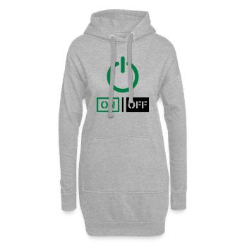 On Off Power Schalter Design - Hoodie-Kleid - Grau meliert - Vorne